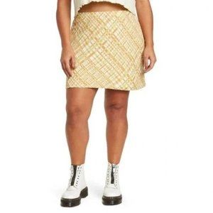 BP. Ivory- Tan Happy Plaid Print Miniskirt NWT Size 1X NWT